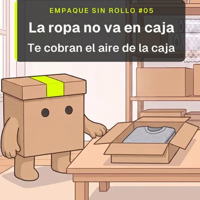Reel de Instagram de Packwall: ¿Cómo empacar ropa para envío? En bolsa de mensajería, no en caja. Una playera en caja de 